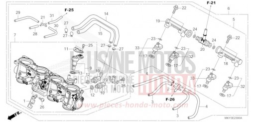CORPS DE PAPILLON CB650RAP de 2023